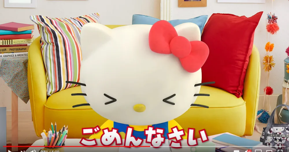 Hello Kitty blames herself for guys feeling embarrassed about liking her, offers apology【Video】