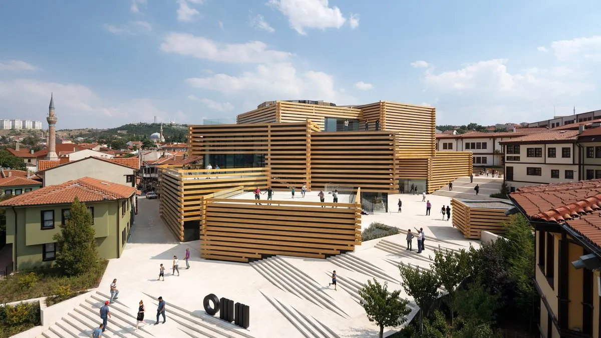 Kengo Kuma's stacked-timber Odunpazari Modern Museum opens in Turkey
