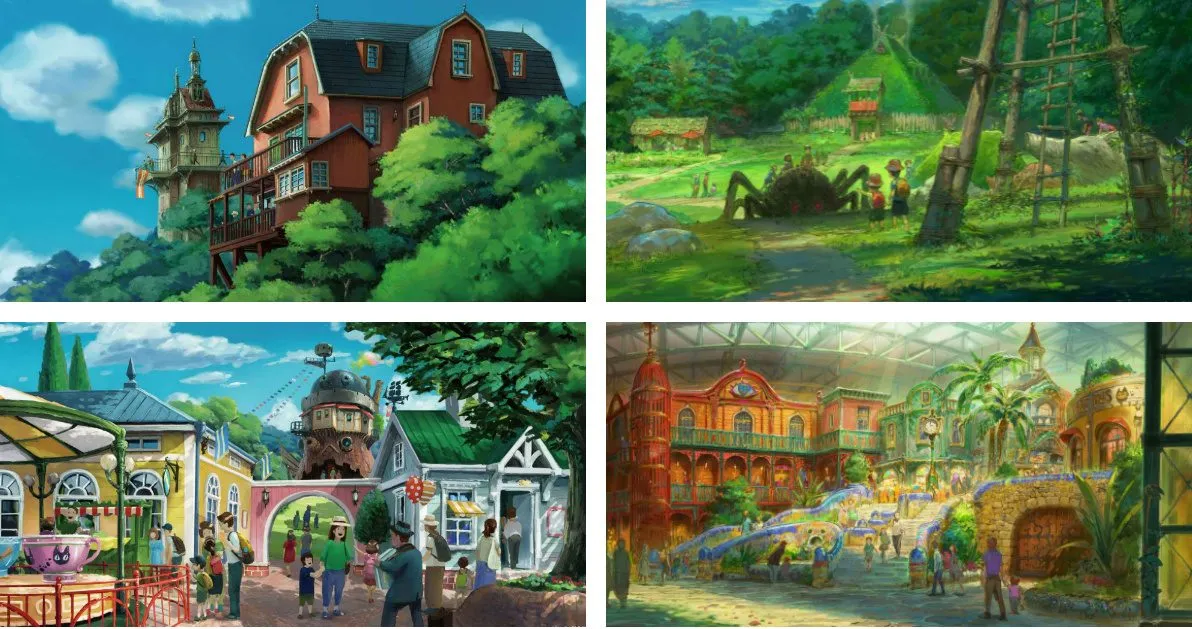 New Illustrations of the Ghibli Theme Park, Set to Open in 2022
