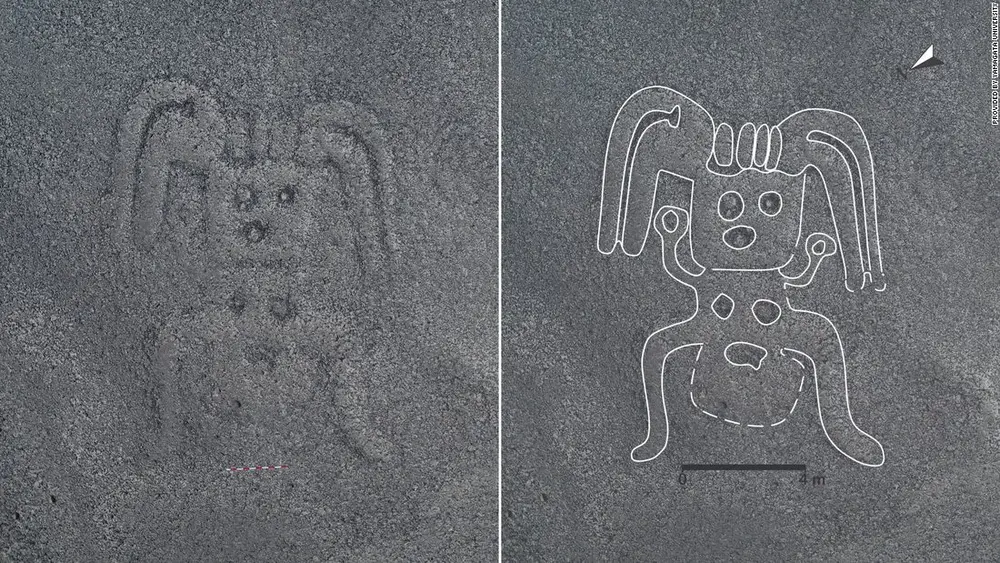 More than 140 ancient geoglyphs were found carved in the sands of Peru